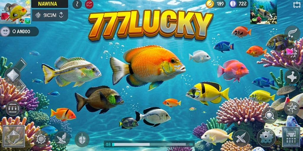Screenshot menampilkan aksi menembak ikan yang seru di 777LUCKY.