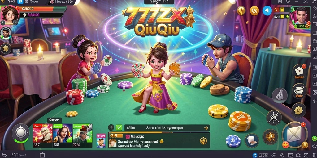 Tangkapan layar gameplay QiuQiu yang seru dari 777ZX.