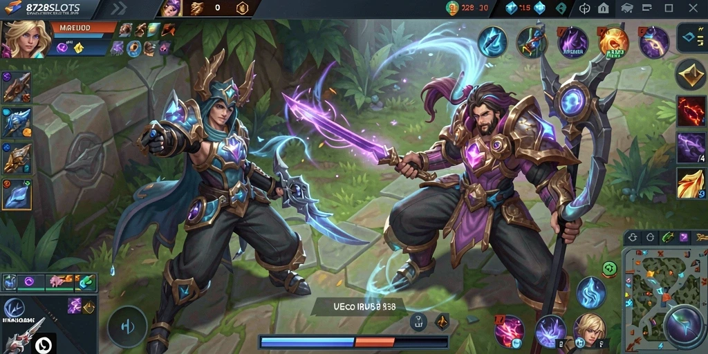 Tampilan seru pertarungan MOBA di 8728SLOTS.