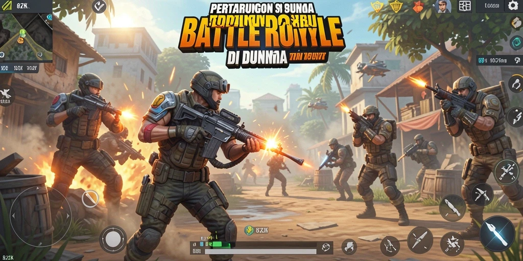 Screenshot gameplay 8ZK yang menunjukkan aksi pertarungan seru.