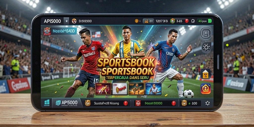 Screenshot tampilan permainan Sportsbook yang menarik dan interaktif.