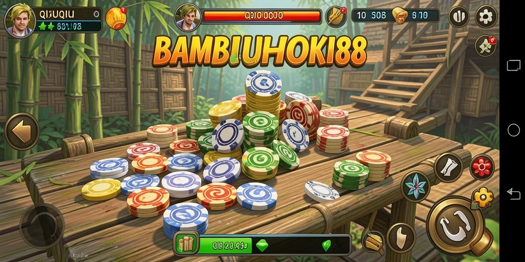 Tampilan gameplay seru permainan QiuQiu BAMBUHOKI88.