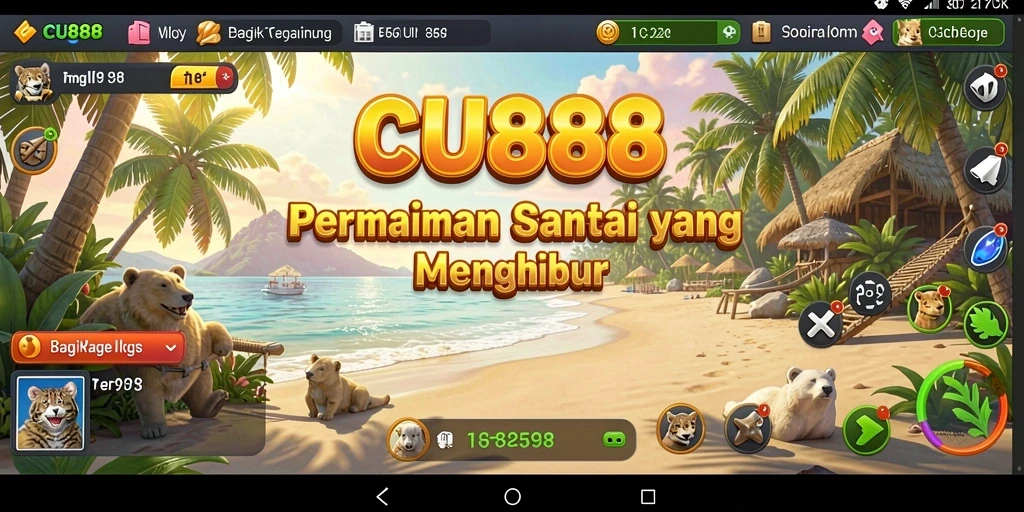 Tangkapan layar menampilkan gameplay CU888 yang seru dan penuh warna.