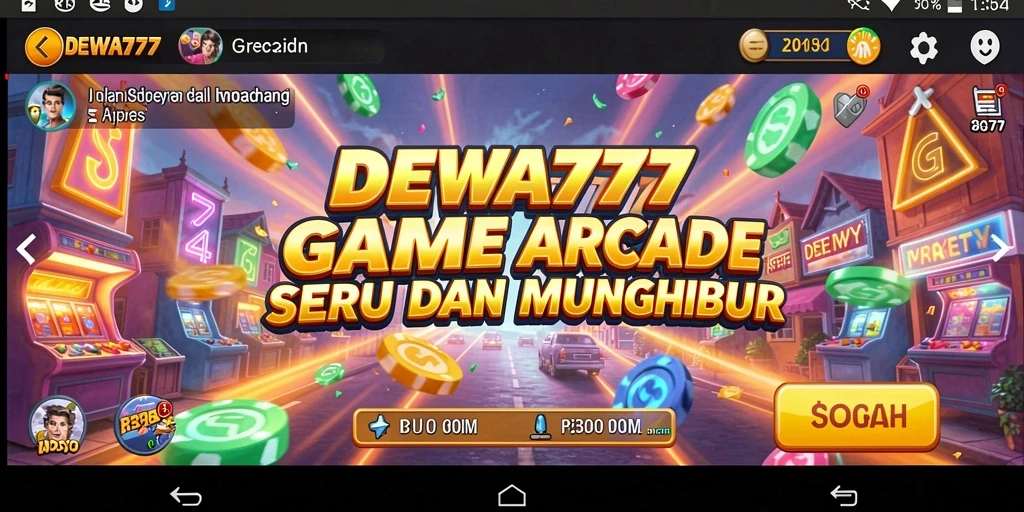 Tampilan gameplay seru dari DEWA777 dengan aksi Arcade yang menarik.