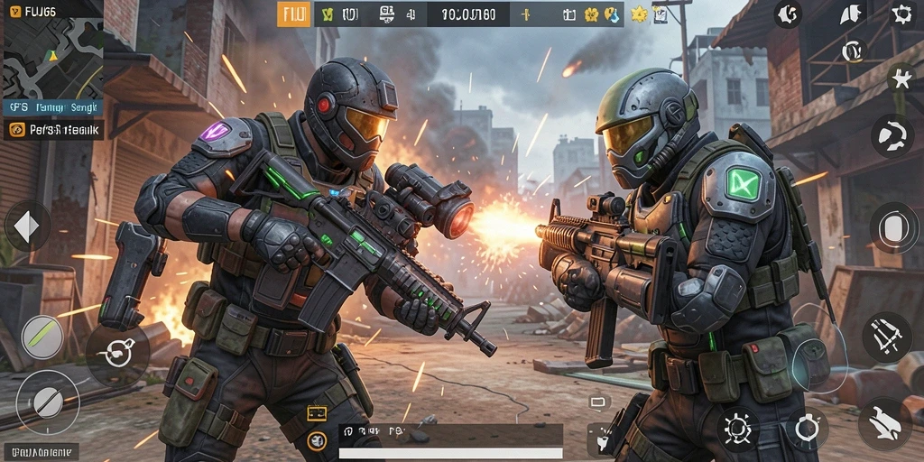 Tampilan seru gameplay FUJI66 dengan aksi tembak-menembak intens.