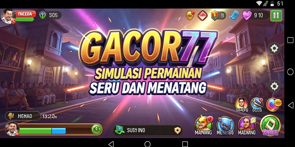 Tampilan gameplay seru dari GACOR77 dalam simulasi mendebarkan.