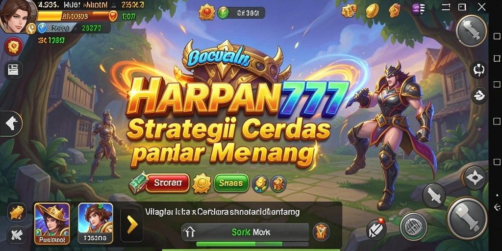 Tangkapan layar gameplay HARAPAN777 menampilkan strategi pertempuran yang intens.