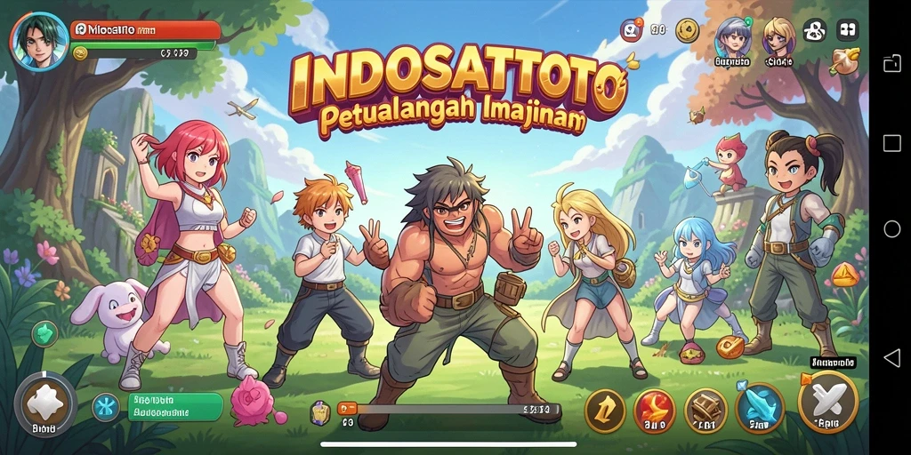 Tangkapan layar gameplay INDOSATTOTO menampilkan karakter anime penuh aksi.