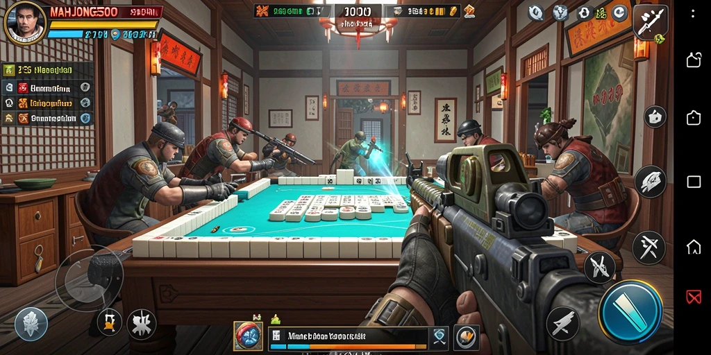 Screenshot menampilkan aksi gameplay mendebarkan dari MAHJONG500.