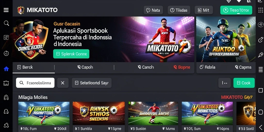 Tampilan gameplay MIKATOTO dengan berbagai taruhan olahraga.