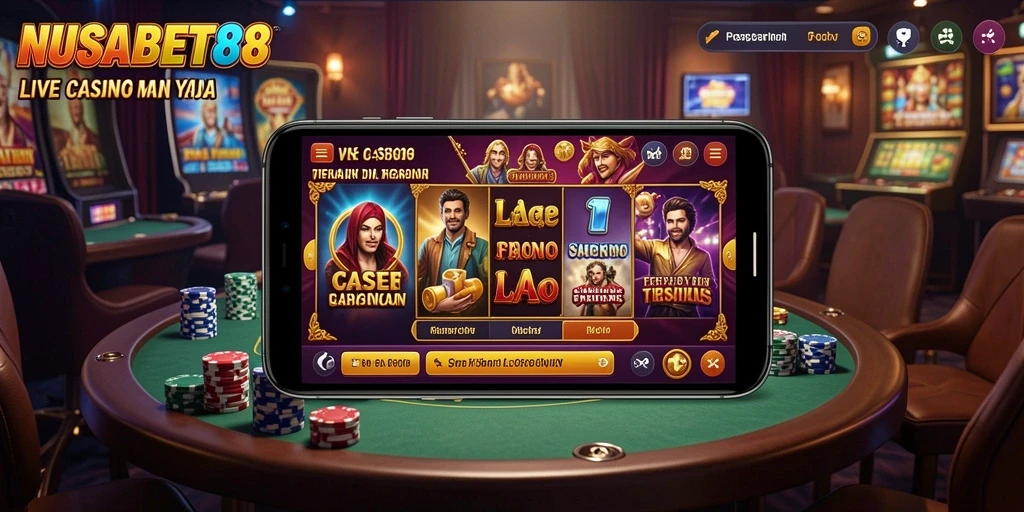Tampilan gameplay Live Casino yang menarik dan interaktif di NUSABET88.