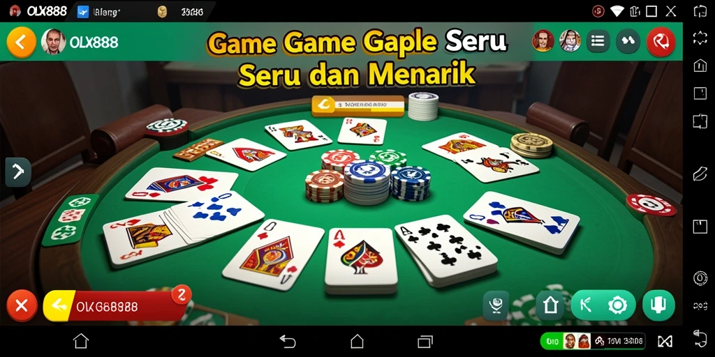 Screenshot gameplay OLX888 yang menampilkan suasana seru bermain Gaple.