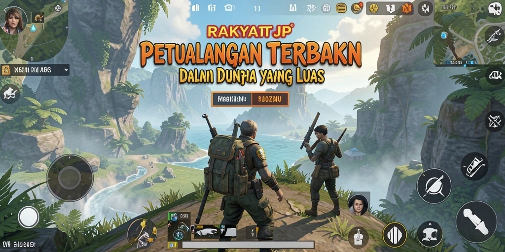 Screenshot utama RAKYATJP menampilkan aksi petualangan yang mendebarkan dalam dunia Open World.