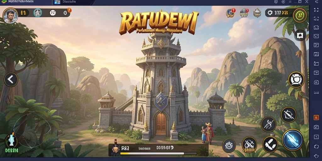Gameplay seru RATUDEWI dengan menara dan musuh yang beragam.