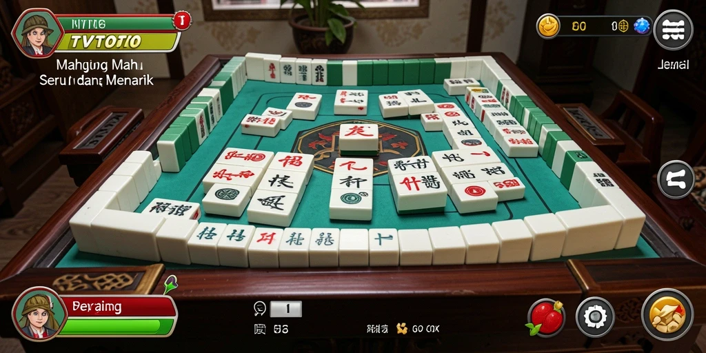 Tampilan gameplay TVTOTO yang menampilkan serunya permainan Mahjong.