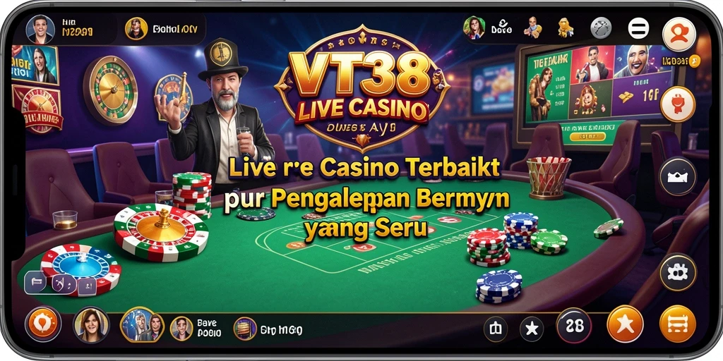 Tampilan screenshot VT38 menunjukkan gameplay Live Casino yang mengasyikkan.