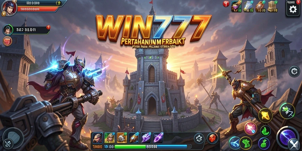 Tampilan gameplay yang menegangkan dalam WIN777 Tower Defense.