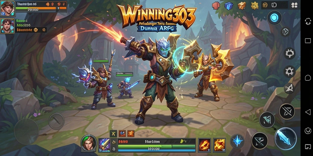 Tampilan aksi seru dalam gameplay WINNING303 ARPG.